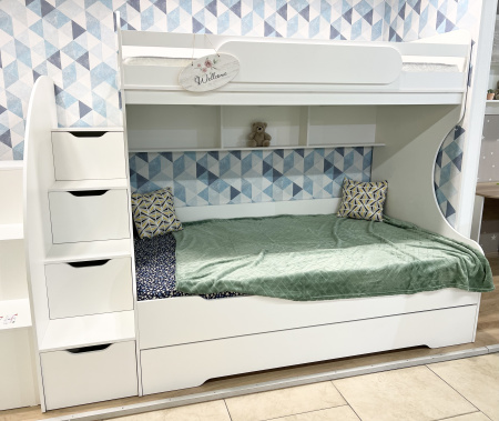 Кровать двухъярусная Биг 120х200 (цвет белый) от Династия Kids