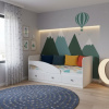 Кровать 160х80 Умка-5 (ручки - дуб) от Династия Kids