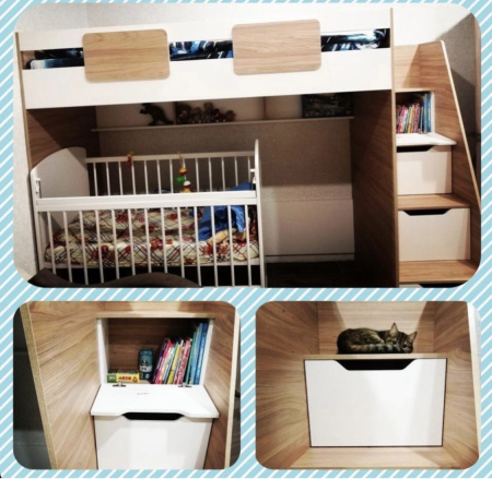 Кровать-чердак коллекции Мозаика 190х90  от Династия Kids