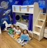 Кровать 2-х ярусная Фортуна 180х80 (дуб золотистый + белый) от Династия Kids