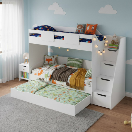 Кровать-чердак Мозаика-2 + кровать Двушка 190х90 от Династия Kids