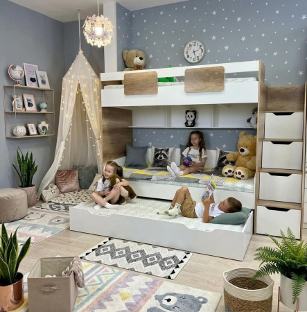 Кровать-чердак 190х90 коллекции Мозаика-2  от Династия Kids