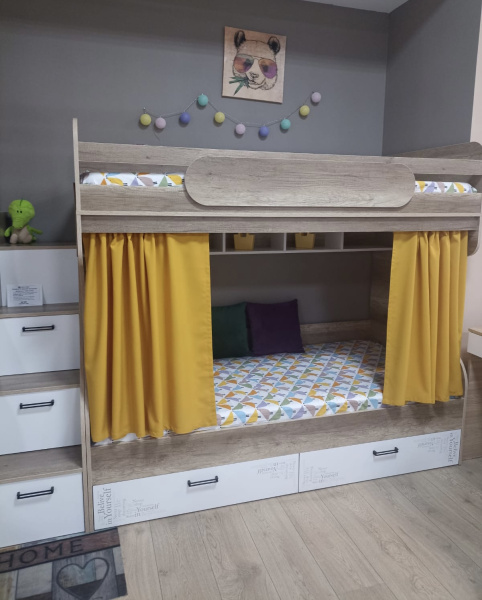 Комплект занавесок (2 шт) цвет горчичный от Династия Kids