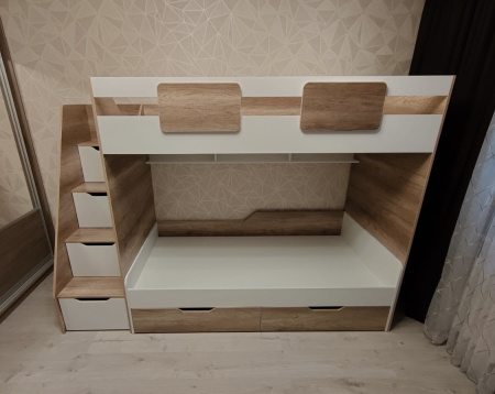 Кровать-чердак 190х90 + кровать Лайт Лофт 190х90 от Династия Kids